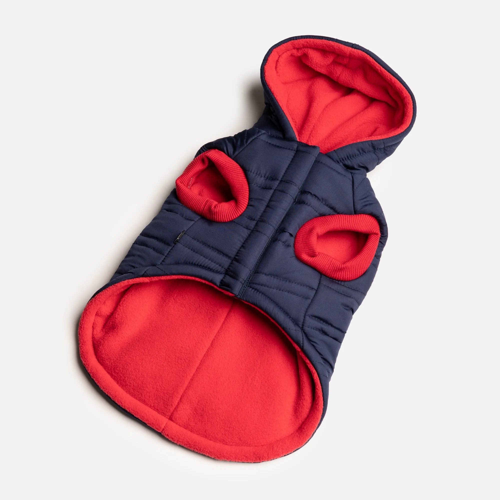 🔵 Noah Dog Jacket – Quilted Water-Resistant Winter Coat with Harness Access (Blue)
