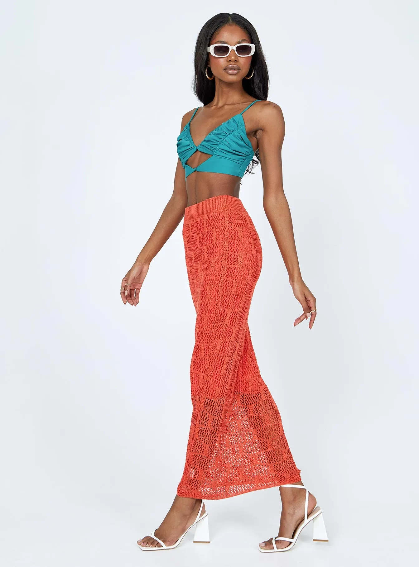 Archie Maxi Skirt Red