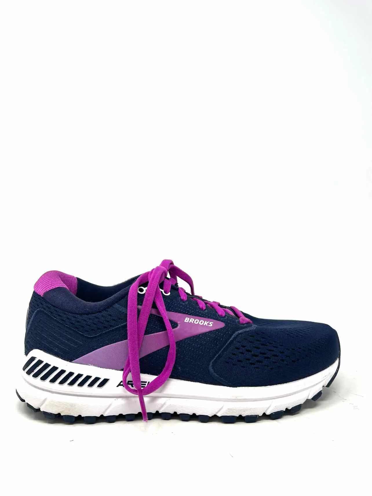 Brooks Size 6.5 Navy/Magenta Lace-Up Mesh Shoes Sneakers