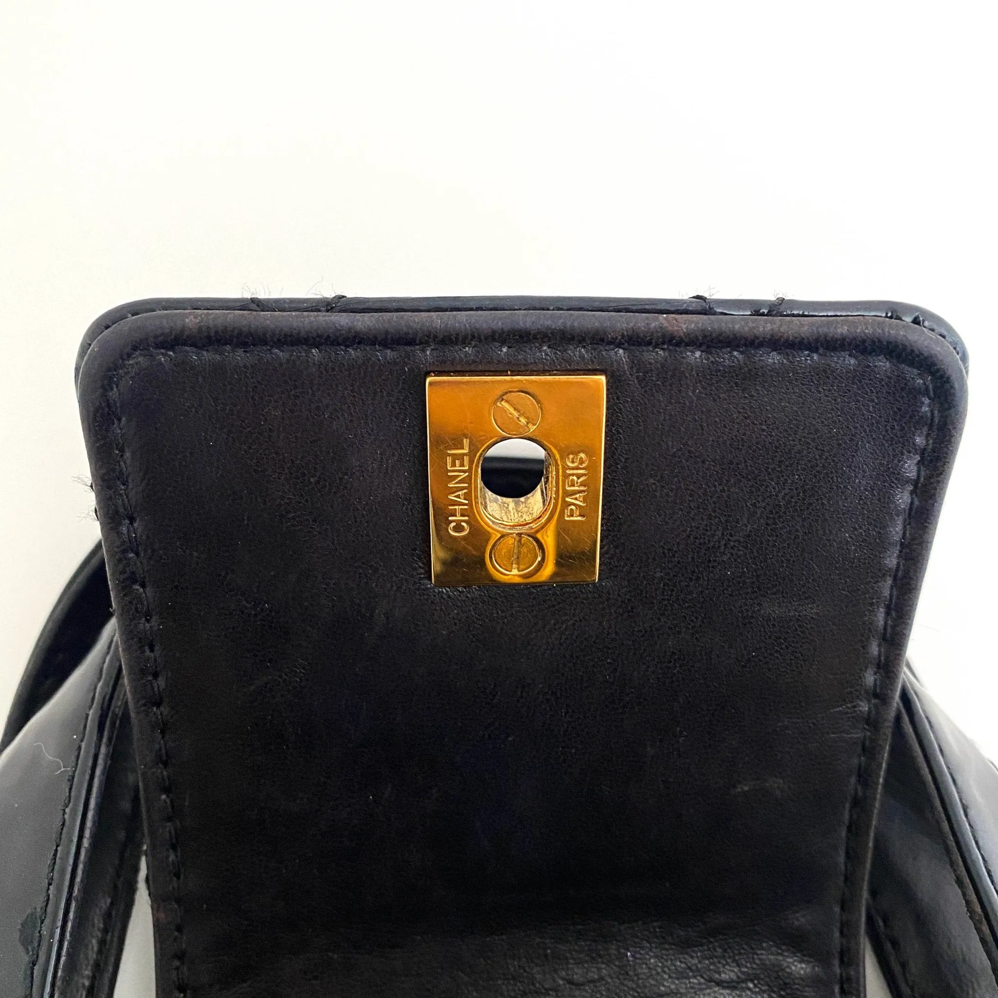 CC Turnlock Patent Hand Bag