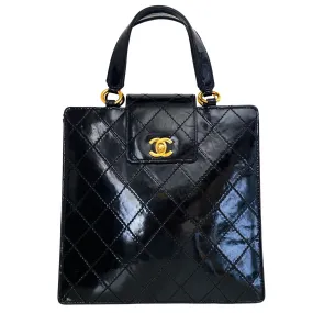 CC Turnlock Patent Hand Bag