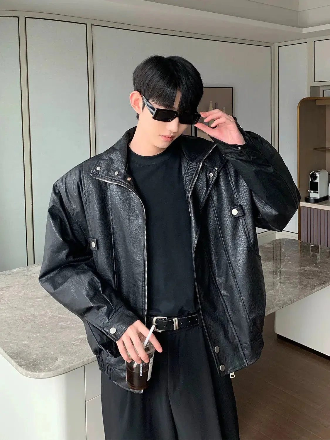 ChicMy-Fall Outfits -Autumn/Winter Coat Jacket INS Style Street Fashion Thickened Quilted Motorcycle Leather Jacket