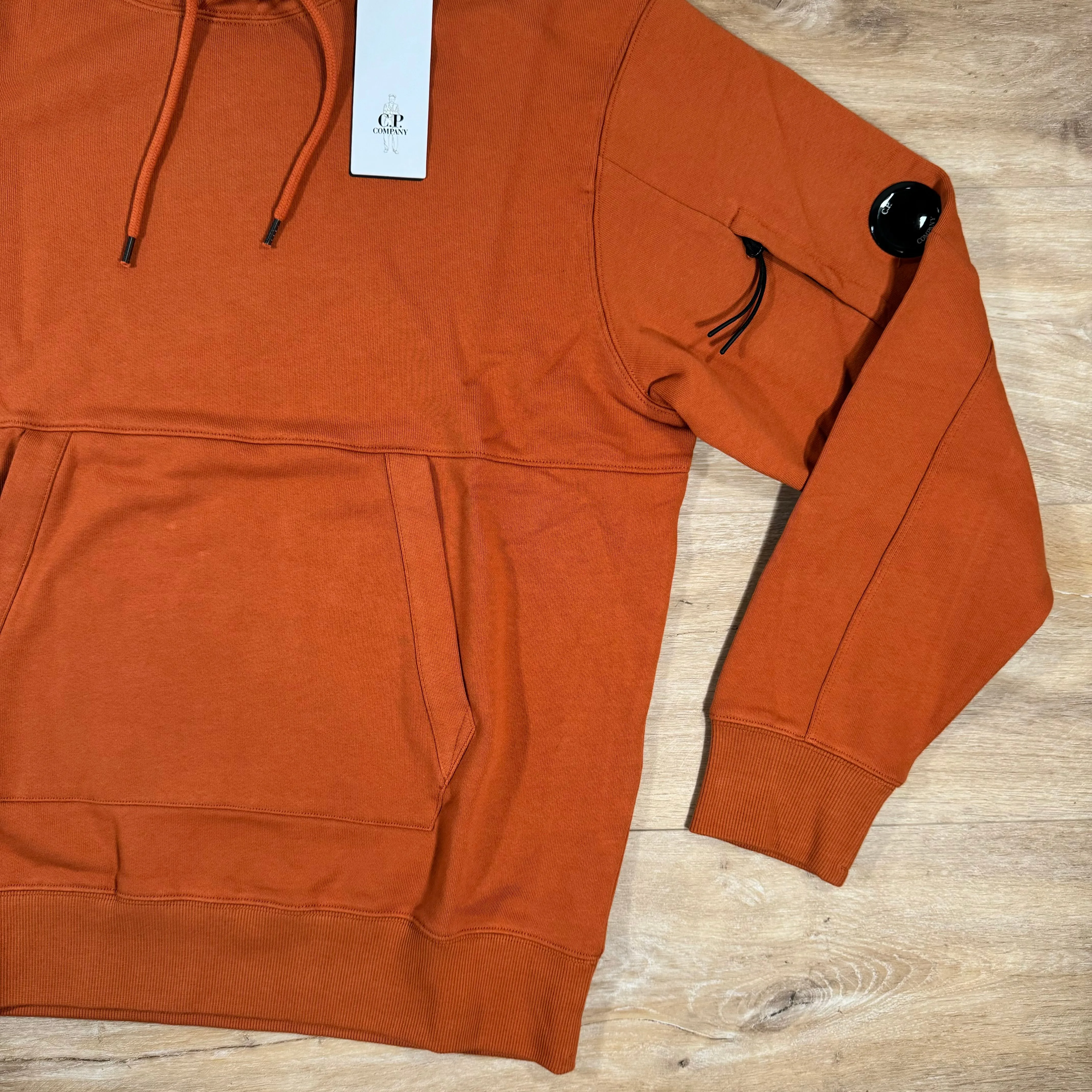 C.P. Company Diagonal Raised Lens Hoodie in Bombay Brown