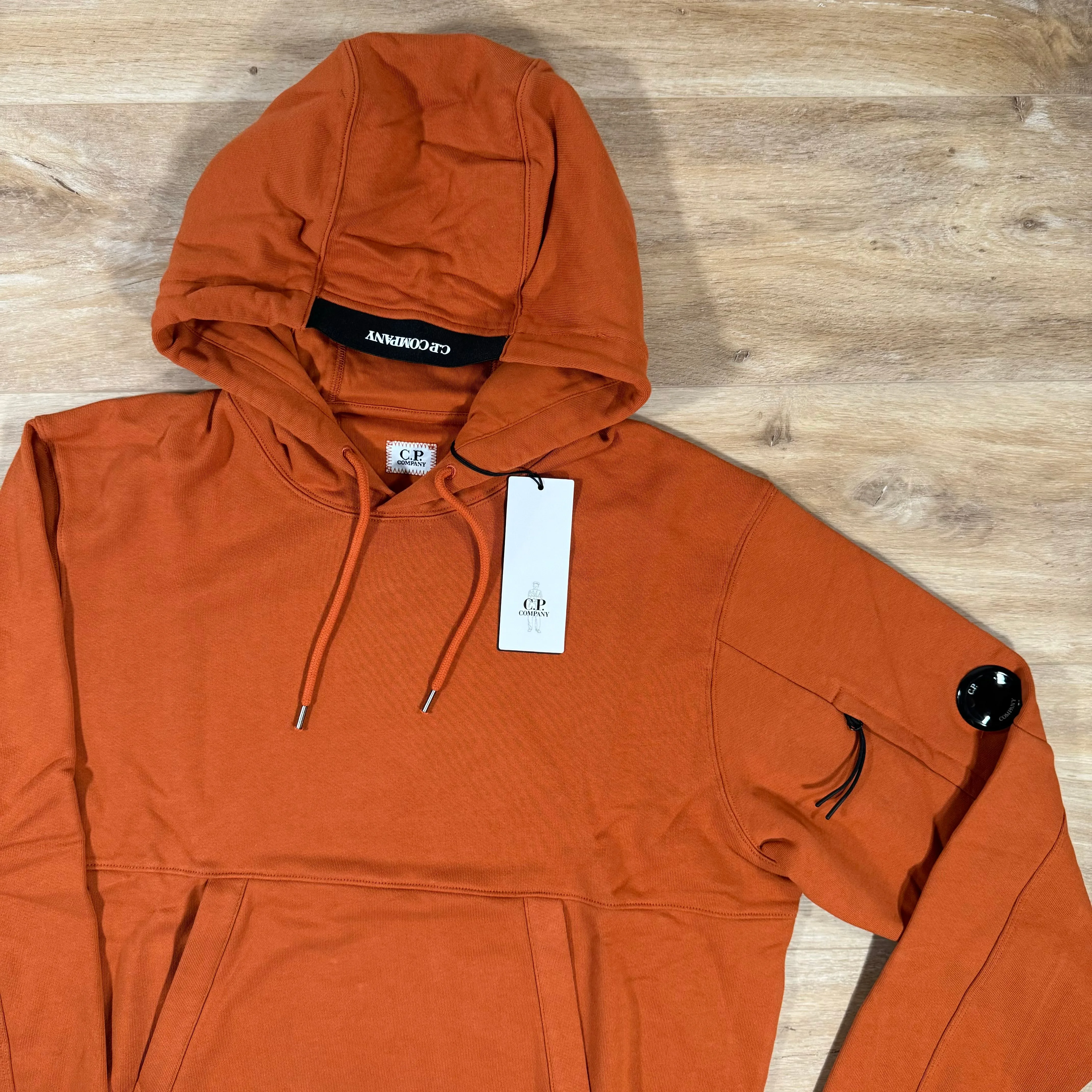 C.P. Company Diagonal Raised Lens Hoodie in Bombay Brown