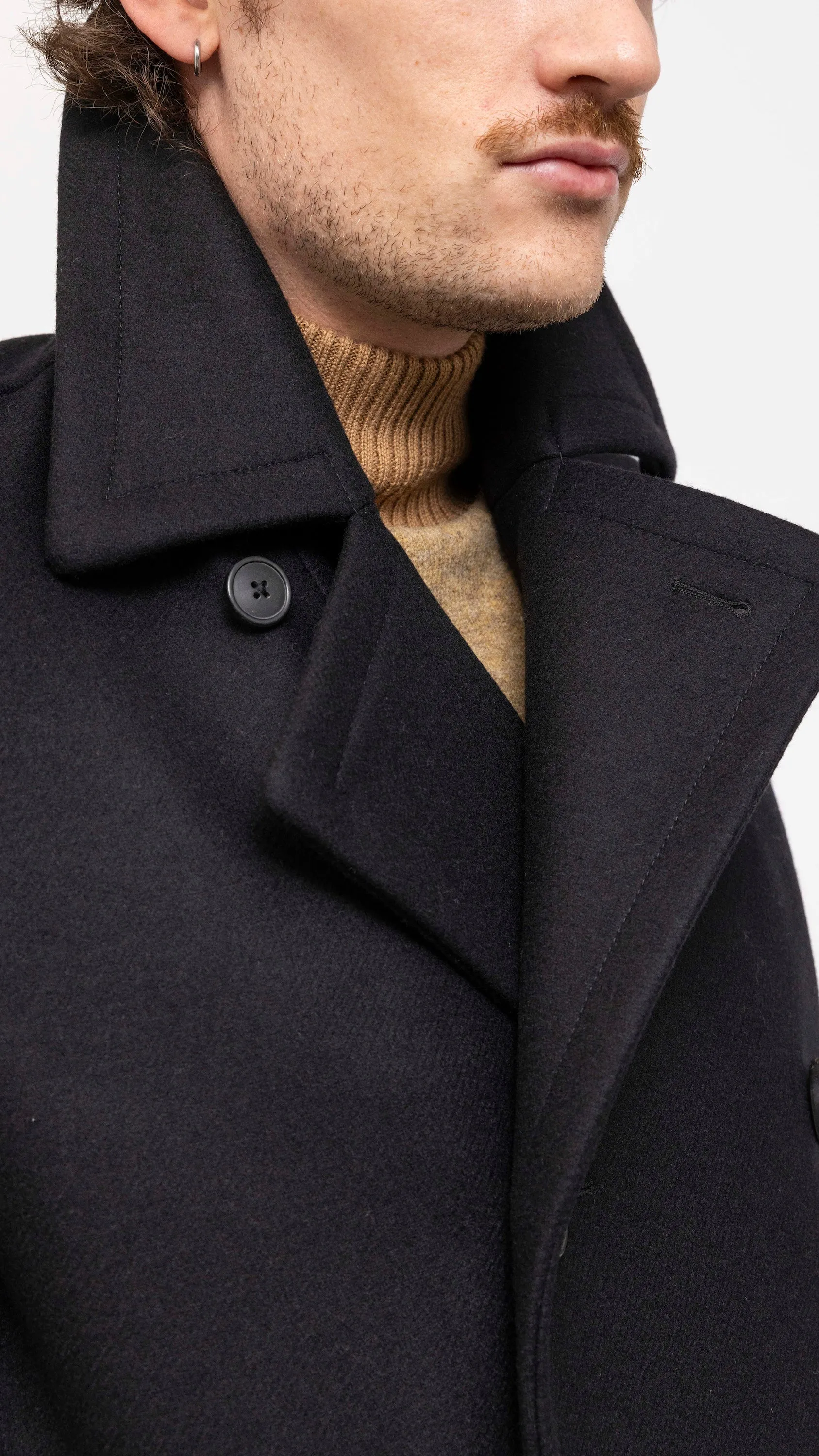 DRIES VAN NOTEN BLACK RAZEL PEACOAT