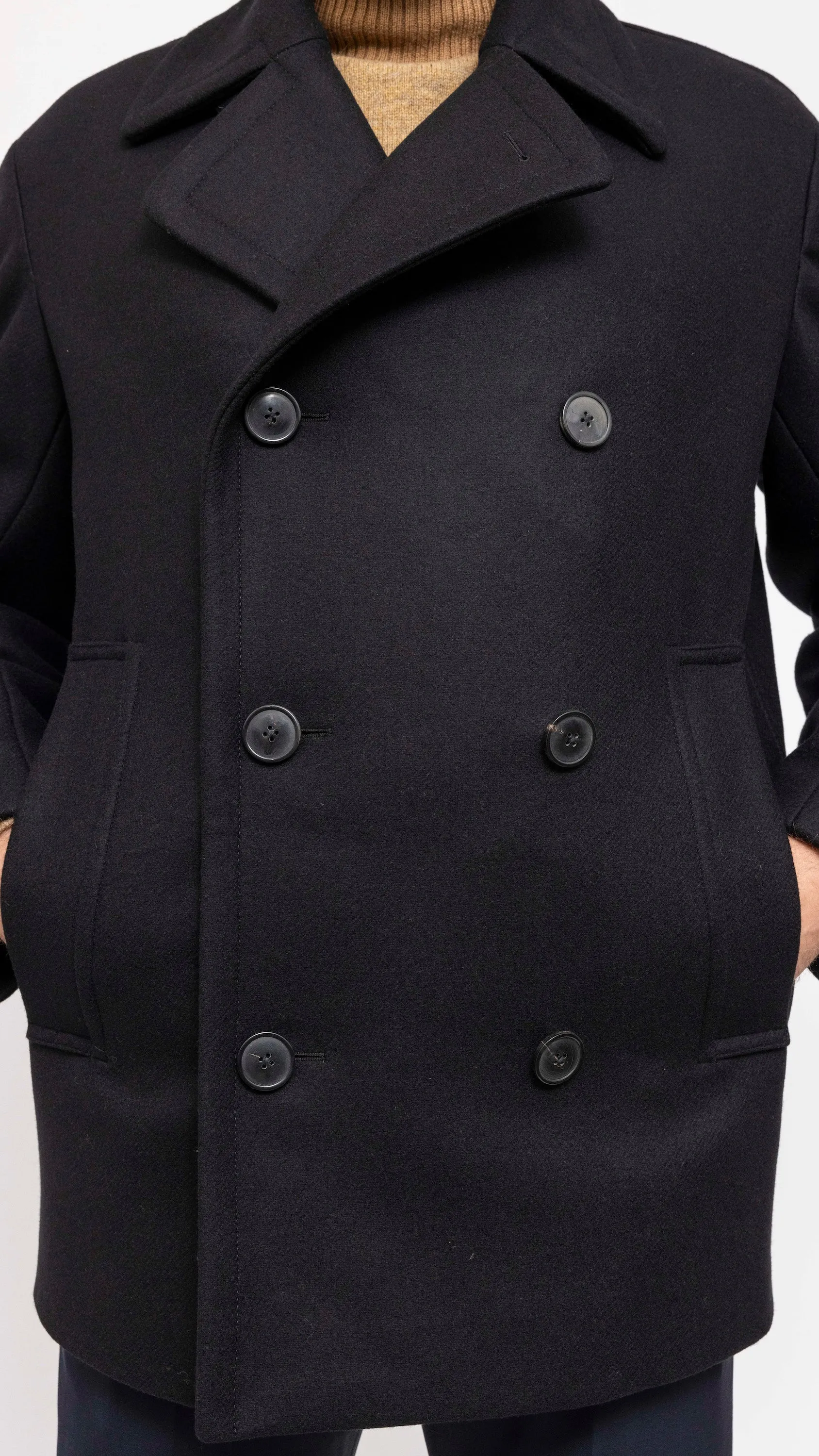 DRIES VAN NOTEN BLACK RAZEL PEACOAT