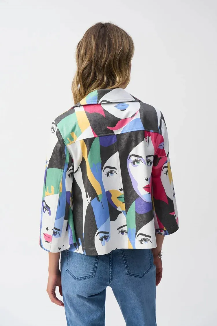 Face Print Trapeze Jacket