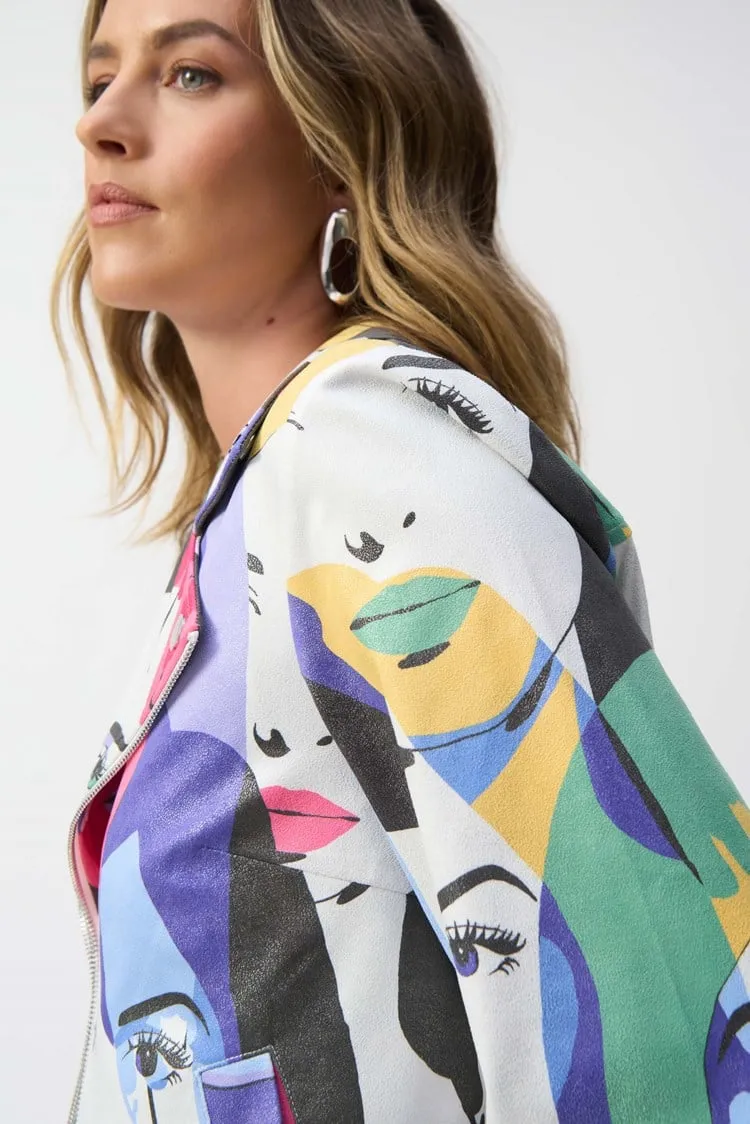Face Print Trapeze Jacket