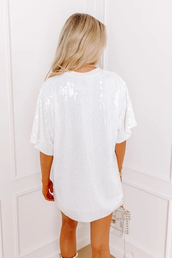 Gameday Sequin Tunic in White
