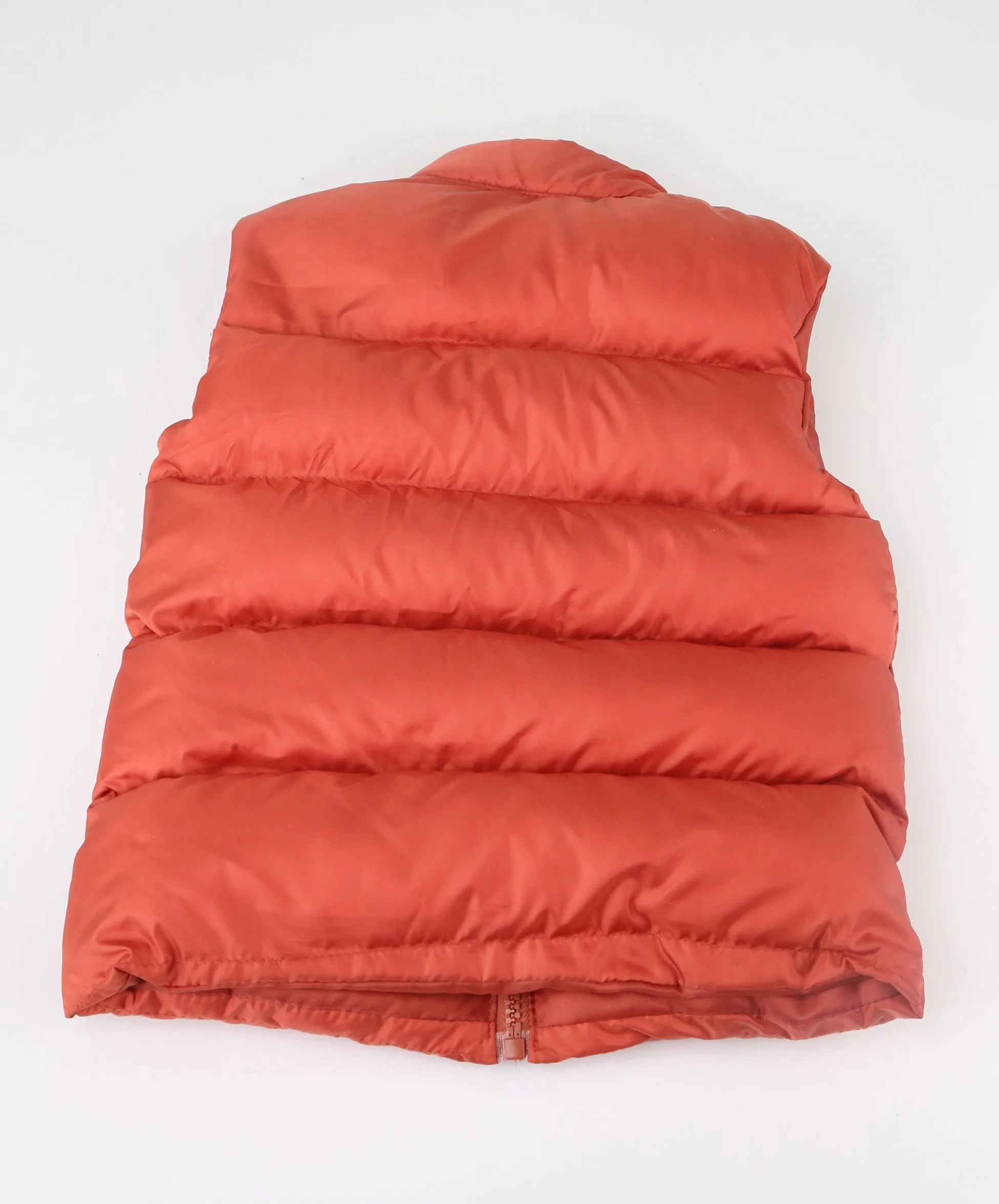 Girls Sleeveless Padded Puffer Gilet - Brick Red