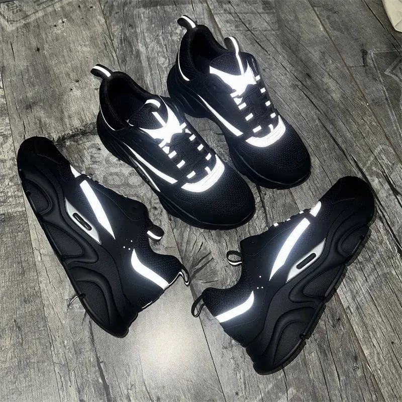 Mens thick sole sneakers Lace-Up Flat shoes for Men