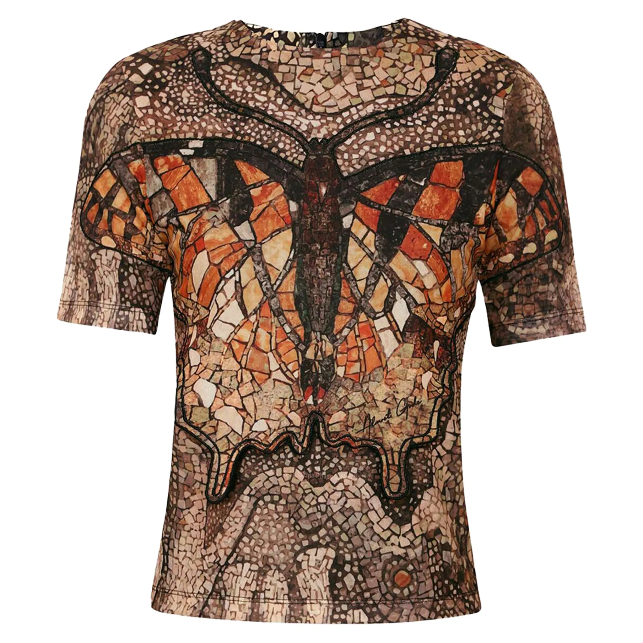 Mosaic Butterfly Mesh Top