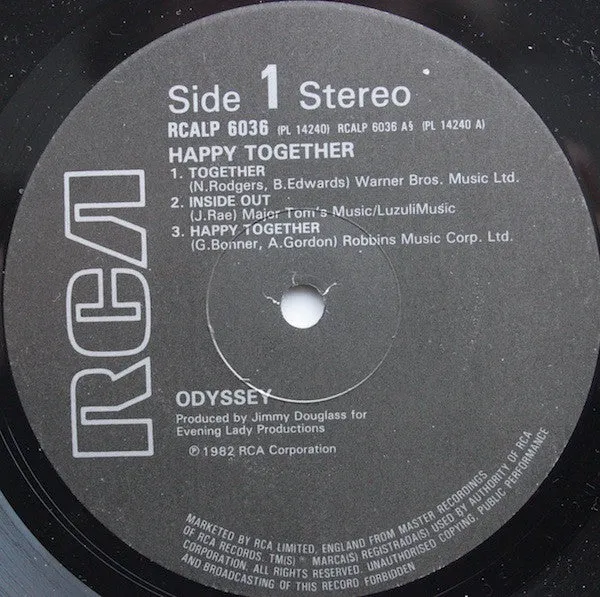 Odyssey (2) - Happy Together (LP, Album) (VG )