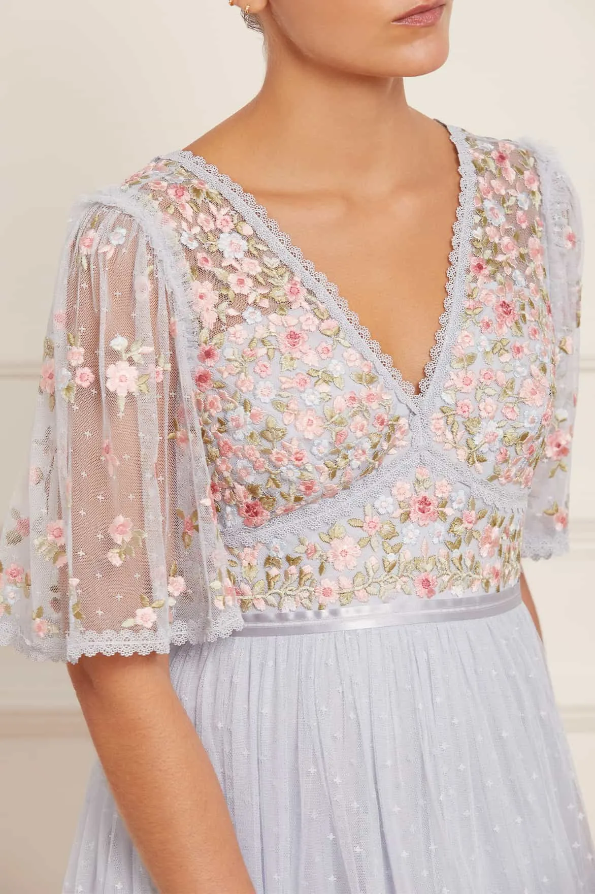 Ribbon Bouquet Bodice Midaxi Dress