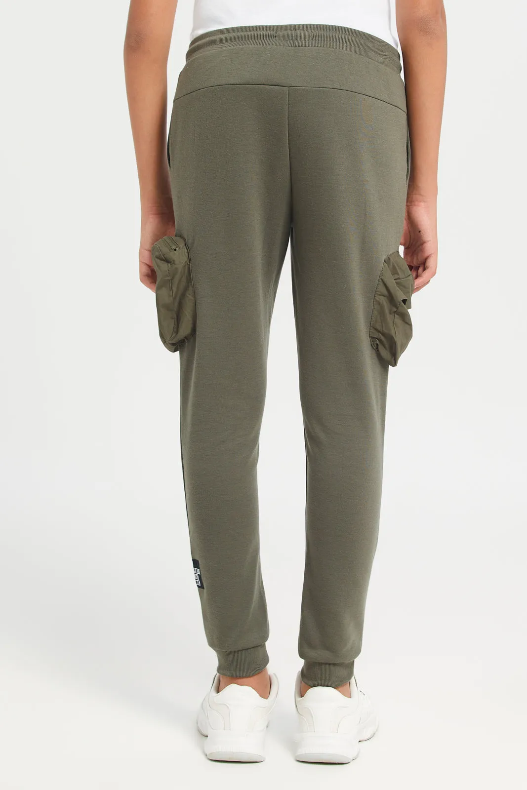 Senior Boys Olive Cargo Active Pants