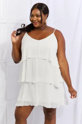 TastyHottie - Culture Code By The River Full Size Cascade Ruffle Style Cami Dress in Soft White