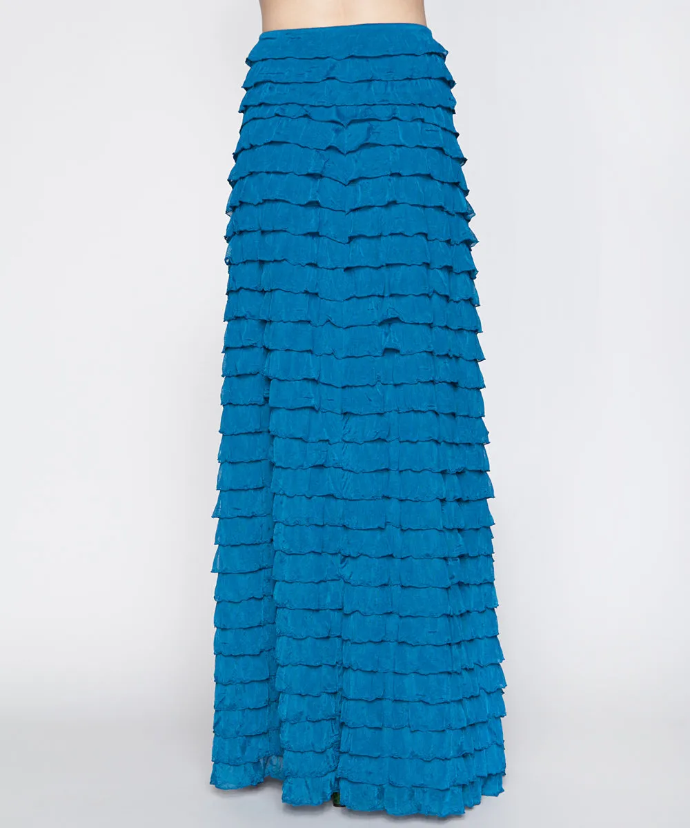 THE CAMILLE MAXI SKIRT IN SAPPHIRE