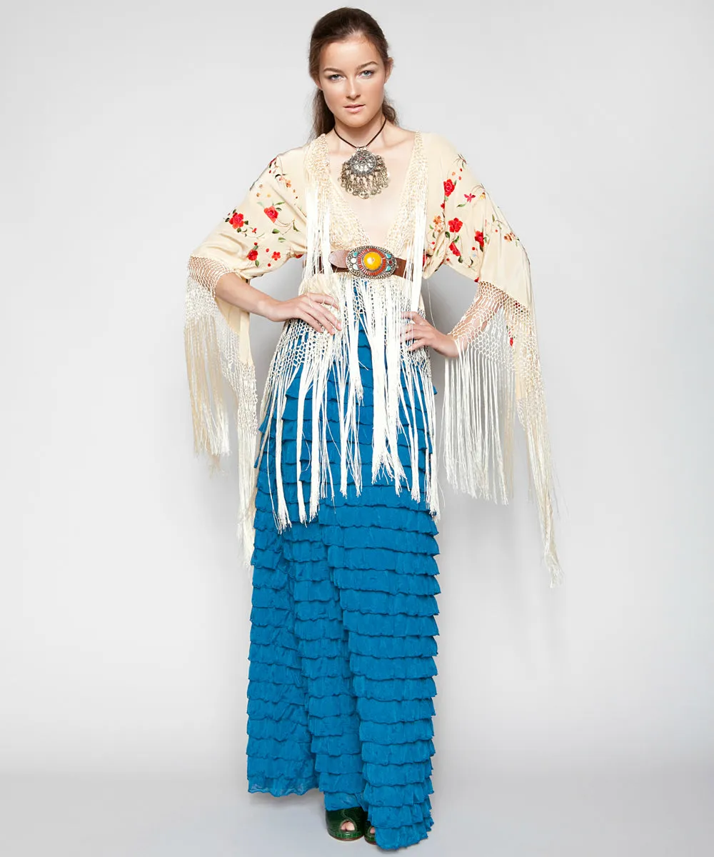 THE CAMILLE MAXI SKIRT IN SAPPHIRE