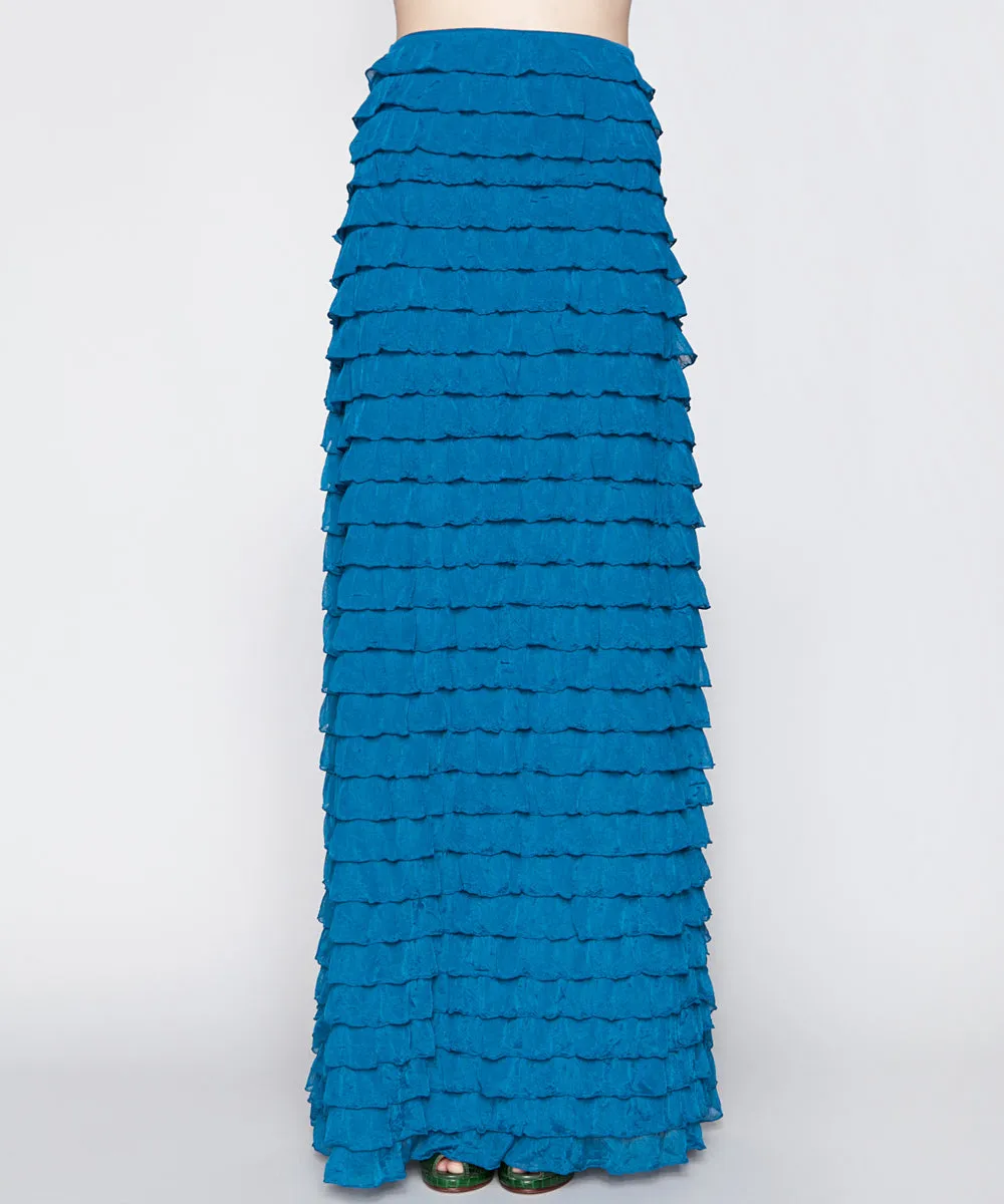 THE CAMILLE MAXI SKIRT IN SAPPHIRE