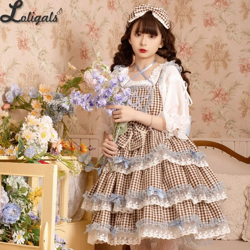 The Star Wish ~ Sweet Plaid Casual Lolita Dress by Yomi