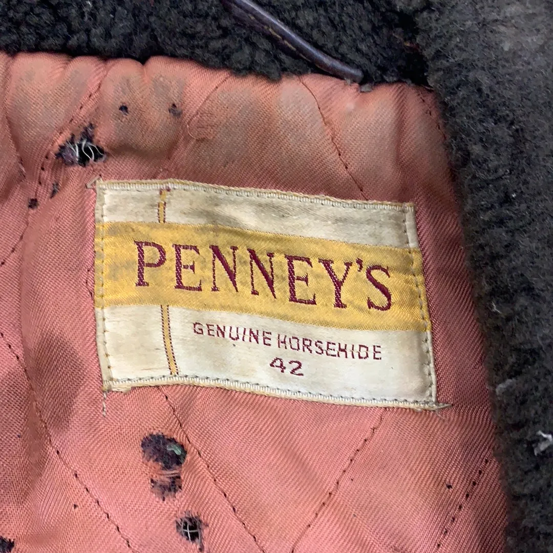 Vintage Penney’s genuine horsehide leather jacket