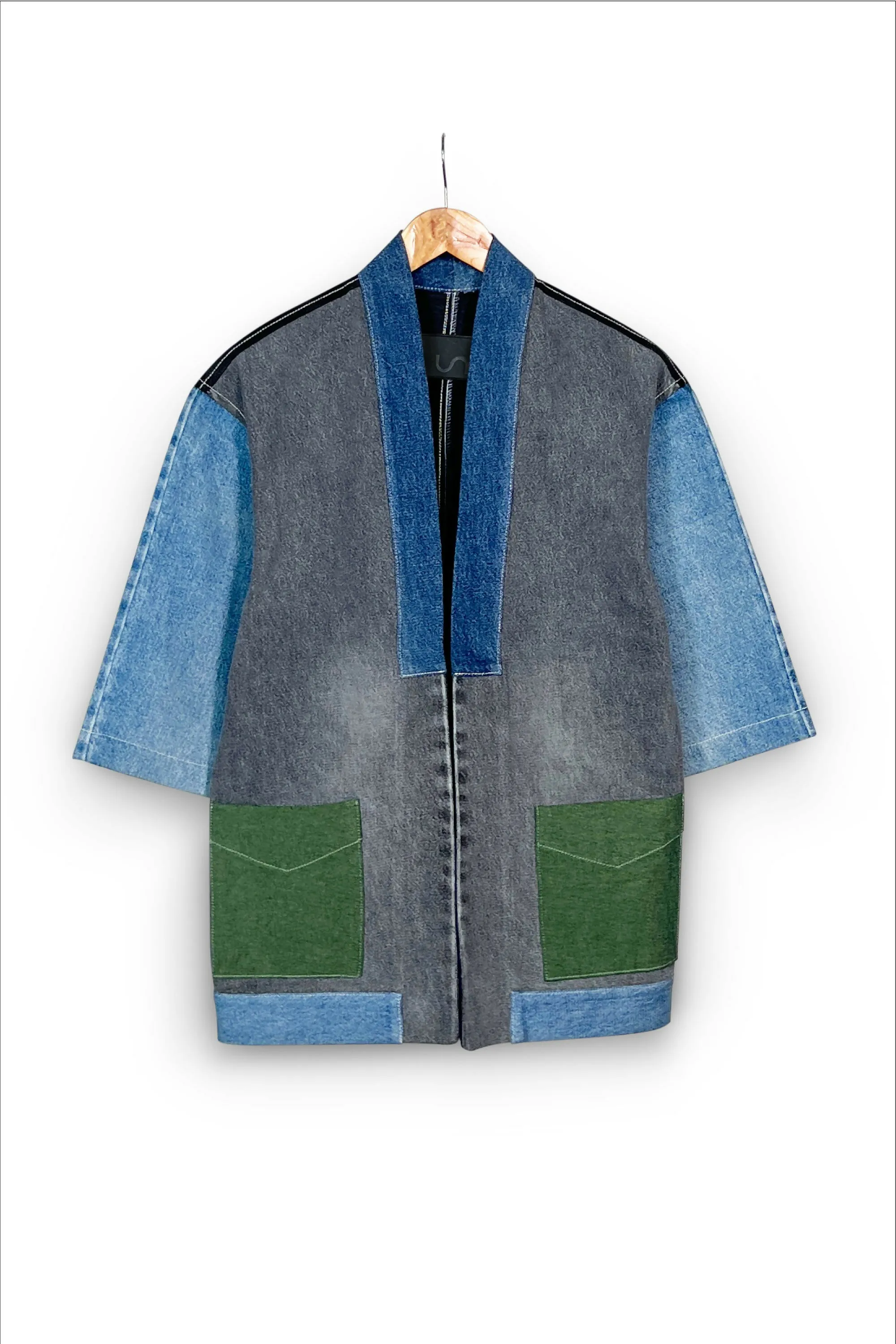 Vintage Upcycled Denim Kimono Jacket