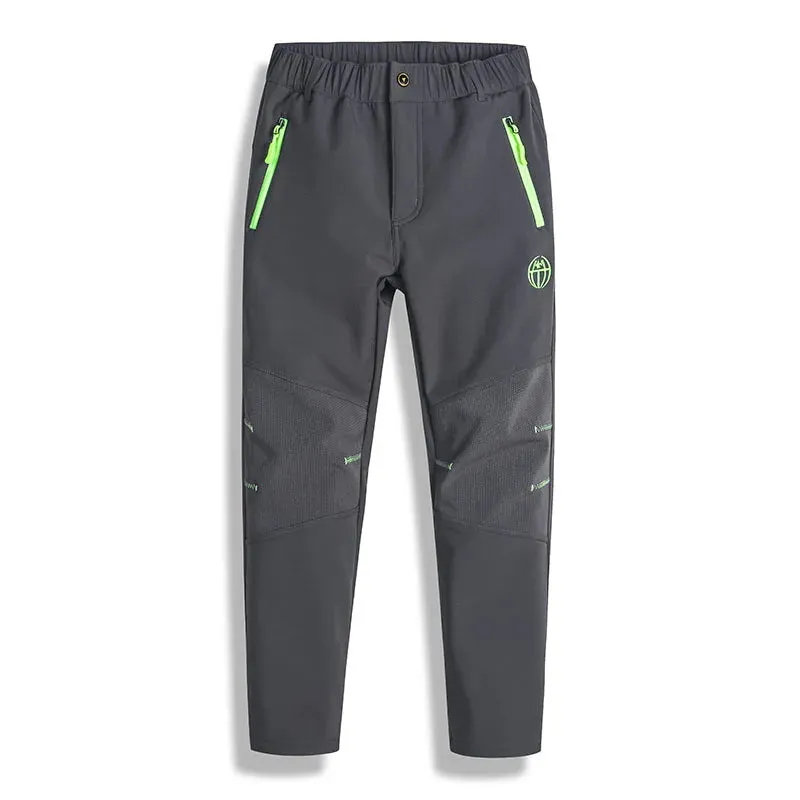 Winter Children Outdoor Pants Polar Fleece Trousers Russian Winter Snow Kids Girls Boys Waterproof Windproof Ski Pants